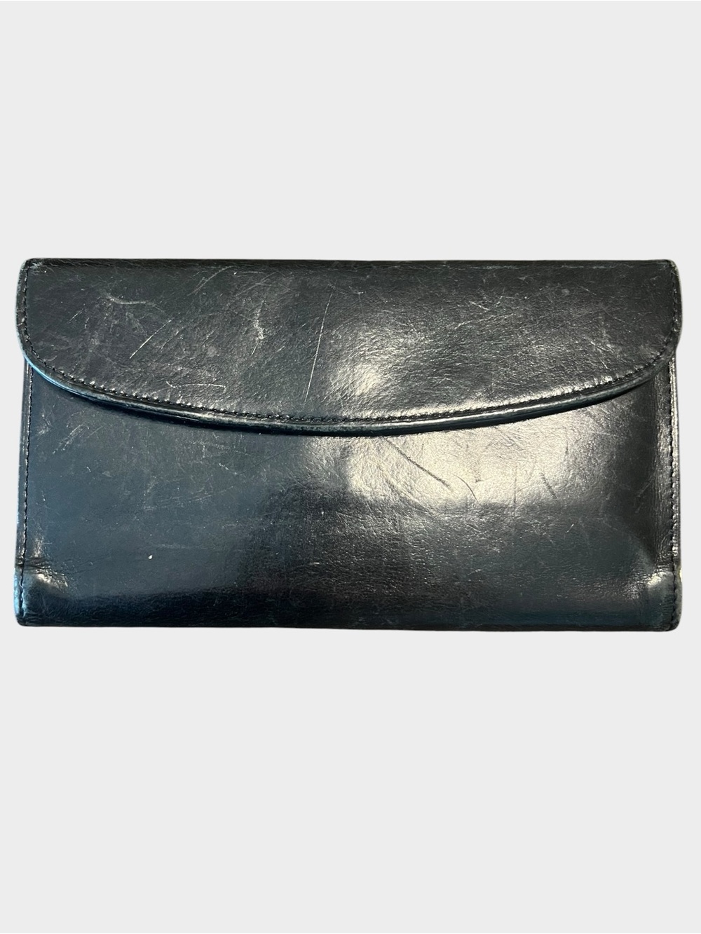 Vintage Coach Madison Black Leather Slim Envelope Trifold Wallet Made in Italy
